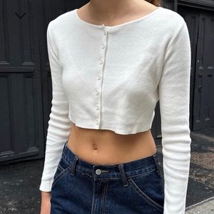 Brandy Melville cropped button up cardigan/top